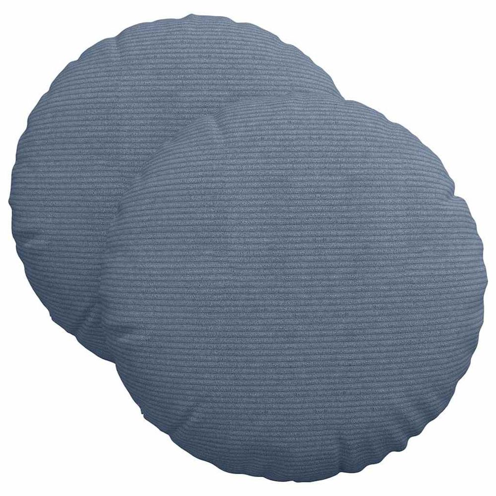 Coussins de siège 2 pc tissu en velours côtelé bleu ø 40 cm