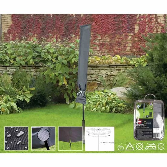 Housse de protection parasol de jardin, deluxe, ø200-410 cm, imperméable