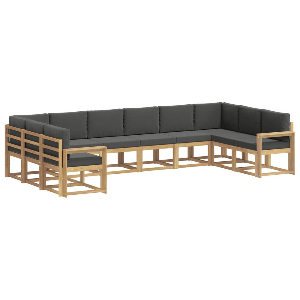 Ensemble de canapés d'extérieur 10 pc blanc et anthracite