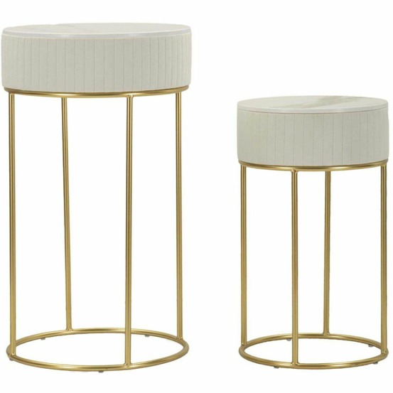 Set de 2 tables d'appoints en mdf et métal wedding