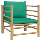 Canapé de jardin avec coussins vert bambou