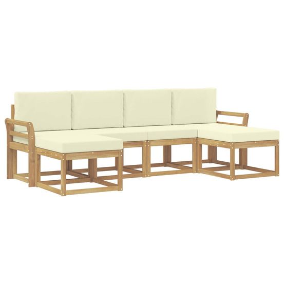 Ensemble de canapés d'extérieur 6 pc blanc et crème polyester