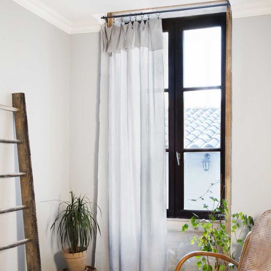 Rideau ajustable + 8 anneaux pince collection gaia