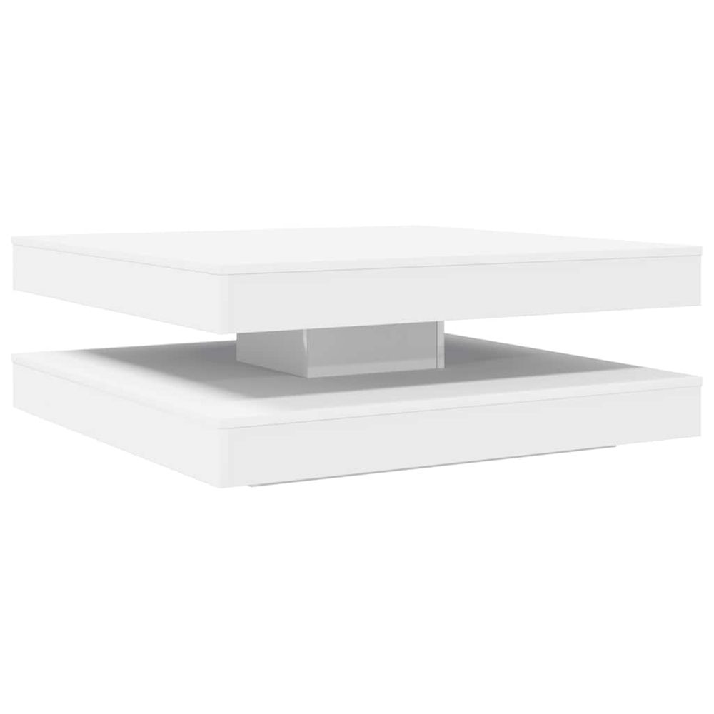 Table basse rotative à 360 degrés blanc 90x90x34,5 cm