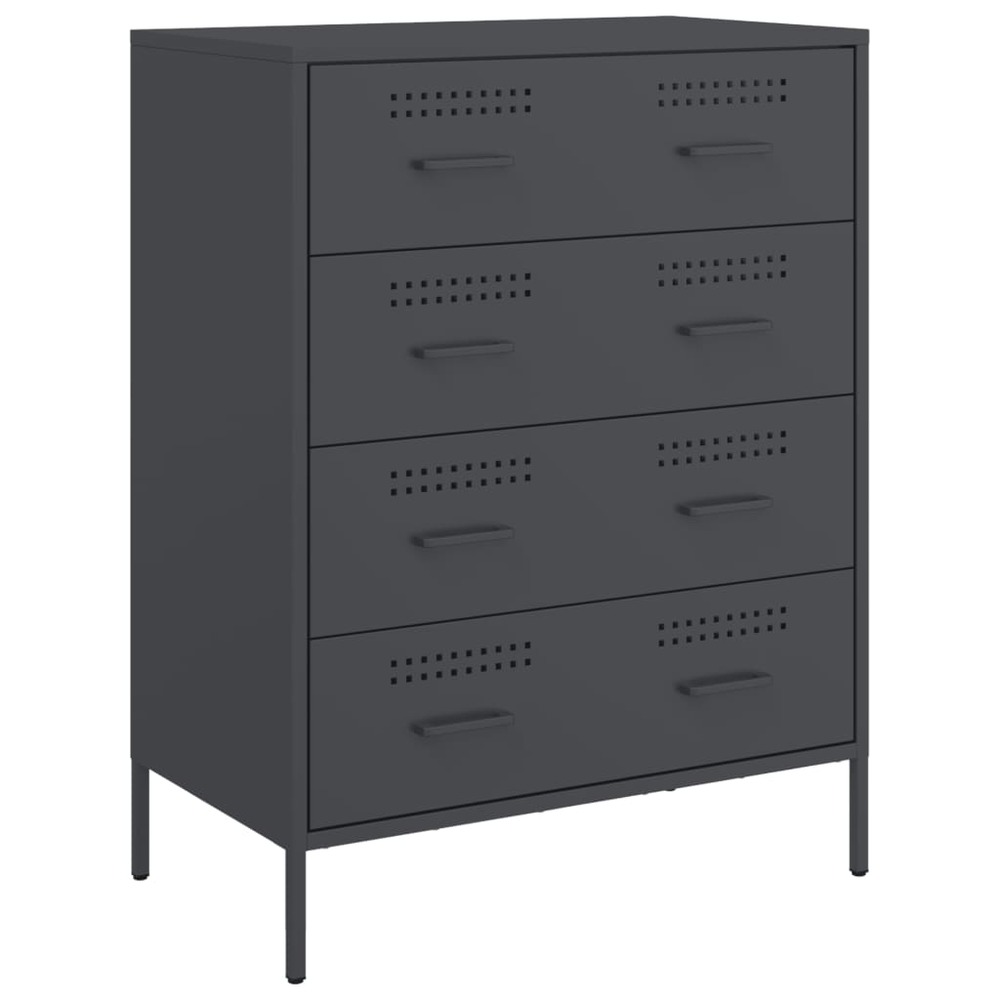Buffet bahut commode armoire meuble de rangement organisateur cuisine salle de séjour salon 68 x 39 x 89 cm acier anthracite