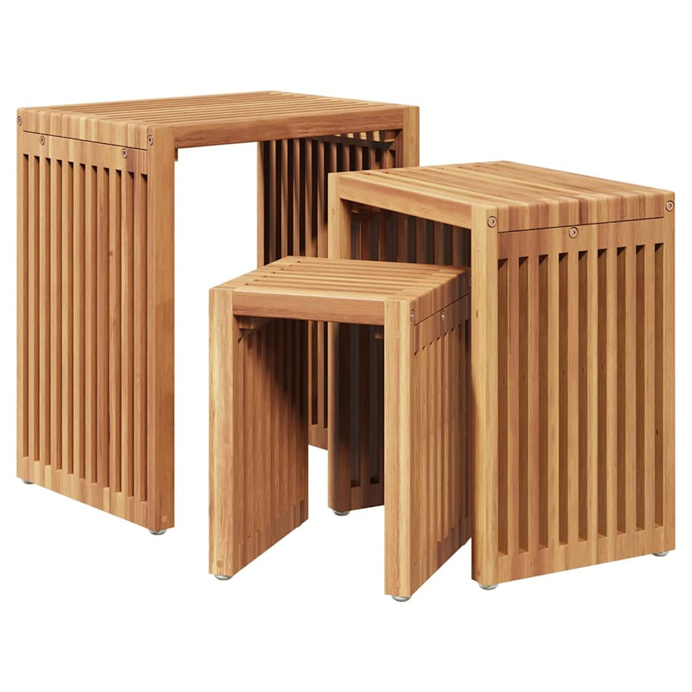 Table d'appoint de jardin 3 pcs marron 33 x 44,5 x 51 cm