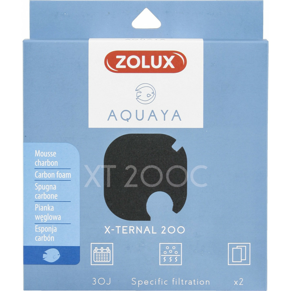 Filtre pour pompe x-ternal 200, filtre xt 200 c mousse charbon x2 pour aqua