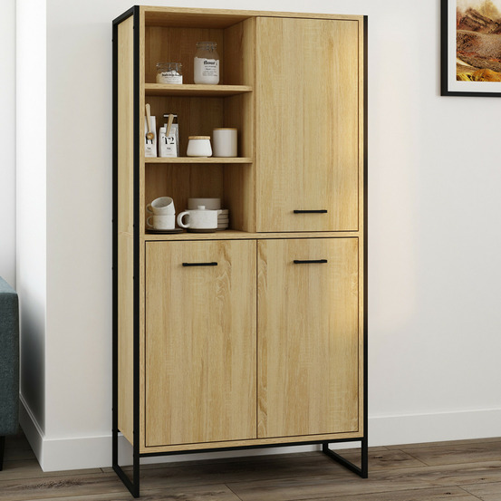 Buffet haut h. 160 cm detroit 3 portes design industriel