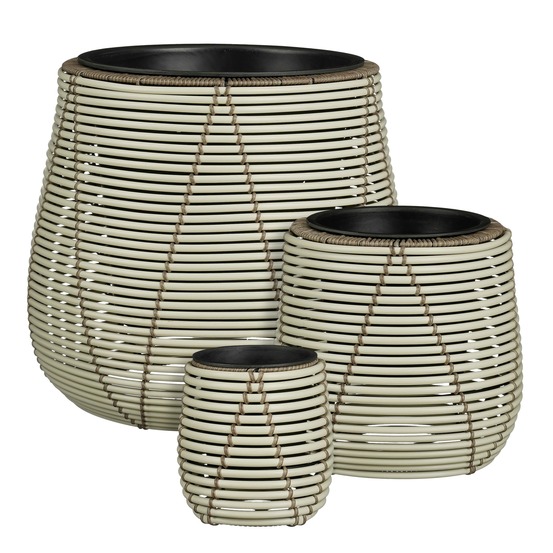 Mica decorations cancun pot de fleur – lot de 3 – pot plante pour fleurs et plantes intérieur – pot de fleur exterieur – plastique