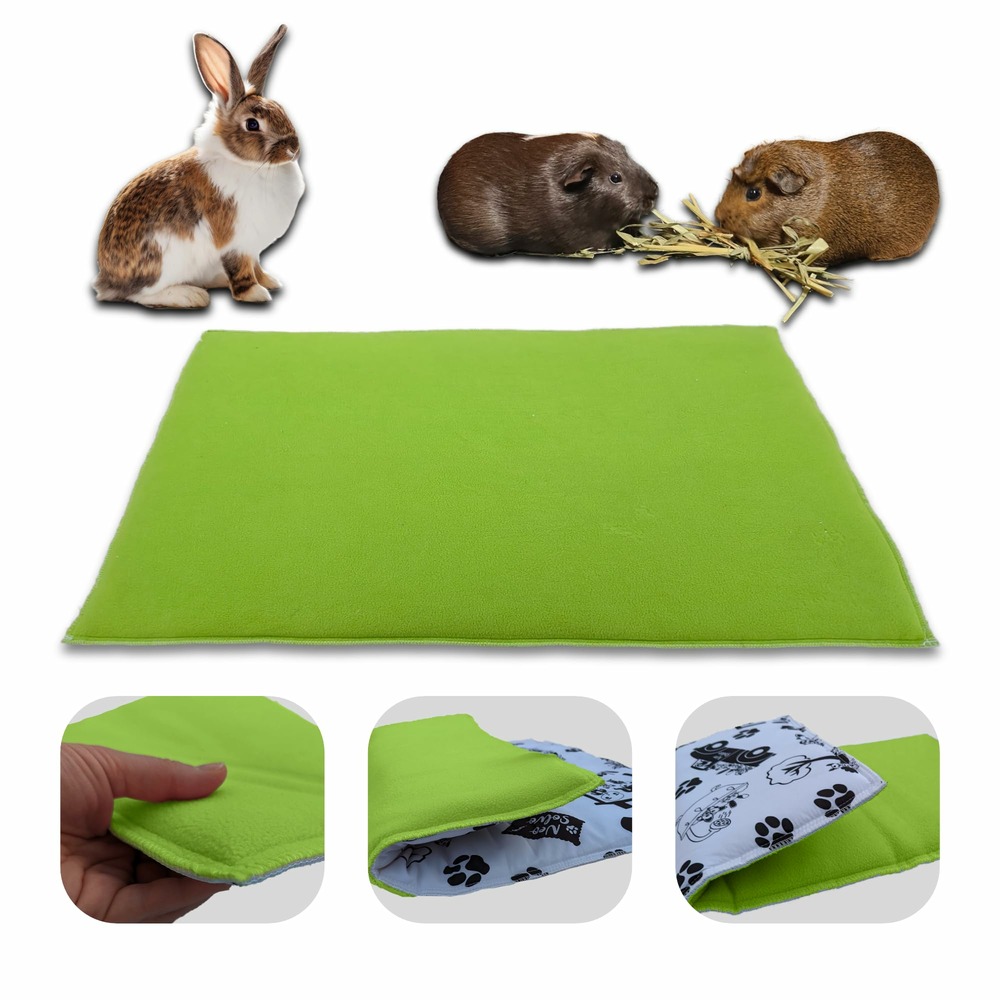 Tapis pour cochon d'inde et lapin en polaire - 60 x 50 cm - polaire absorbant, lavable en machine, economique et ecologique