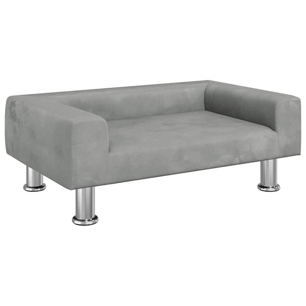 Lit pour chien gris clair 70x45x26,5 cm velours