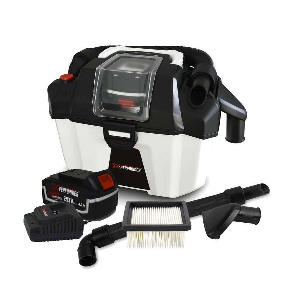 Aspirateur eau et poussière compact brushless sur batterie - xperformer xpvc20libl-10l - batterie 4 ah + chargeur inclus