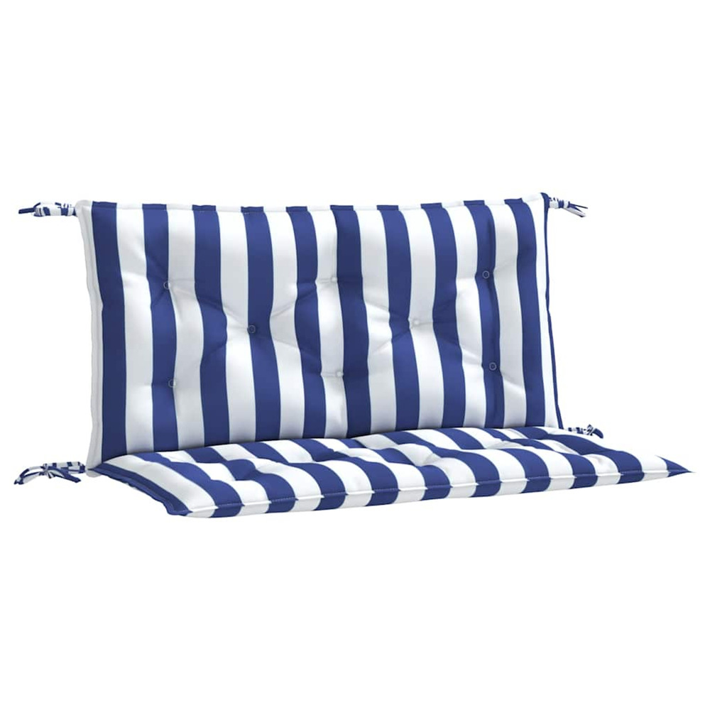 Coussins de banc de jardin lot de 2 rayures bleues et blanches