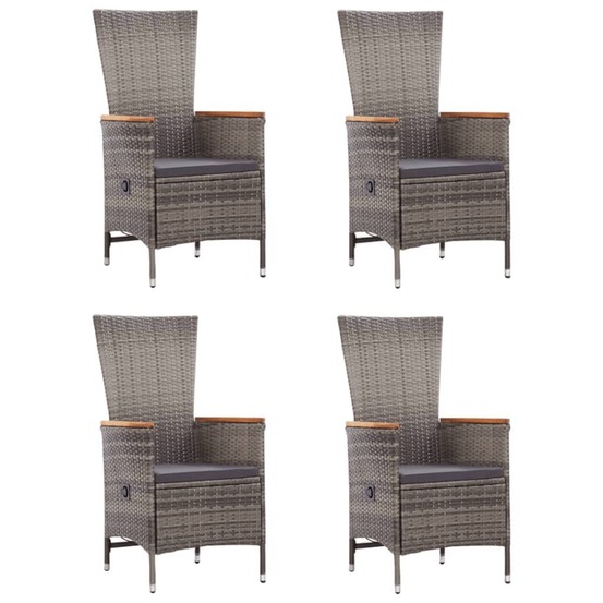 Ensemble à manger de jardin 5 pcs gris