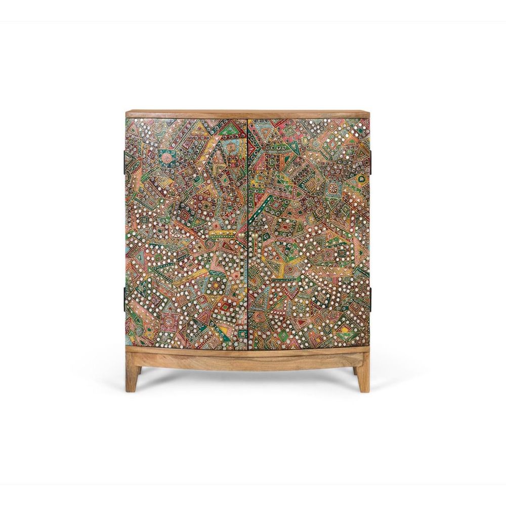 Buffet bois multicolore - malavina décoration d'autrefois