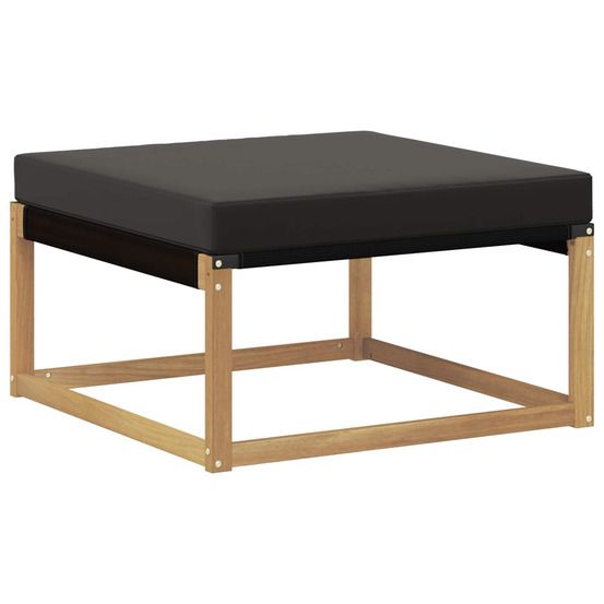 Pouf d'extérieur bois d'acacia massif blanc