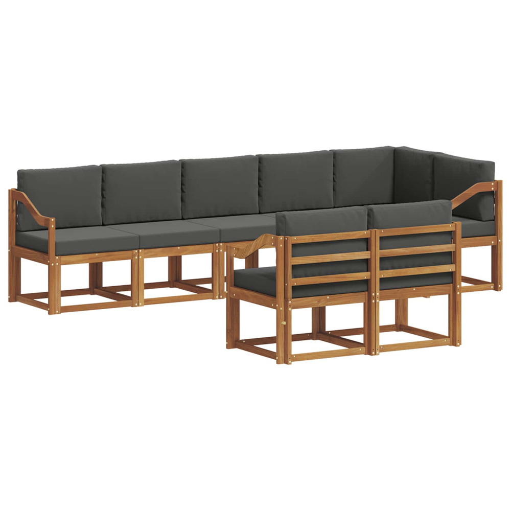 Ensemble de canapés d'extérieur 8 pcs naturel et anthracite