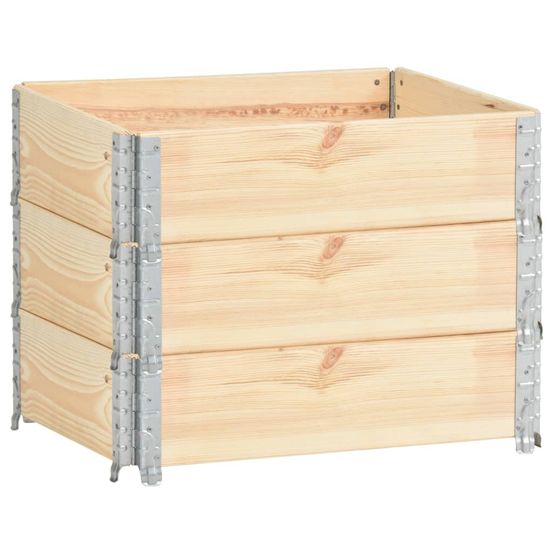 Jardinière d'extérieurs surélevées 3 pcs 60x80 cm bois de pin solide