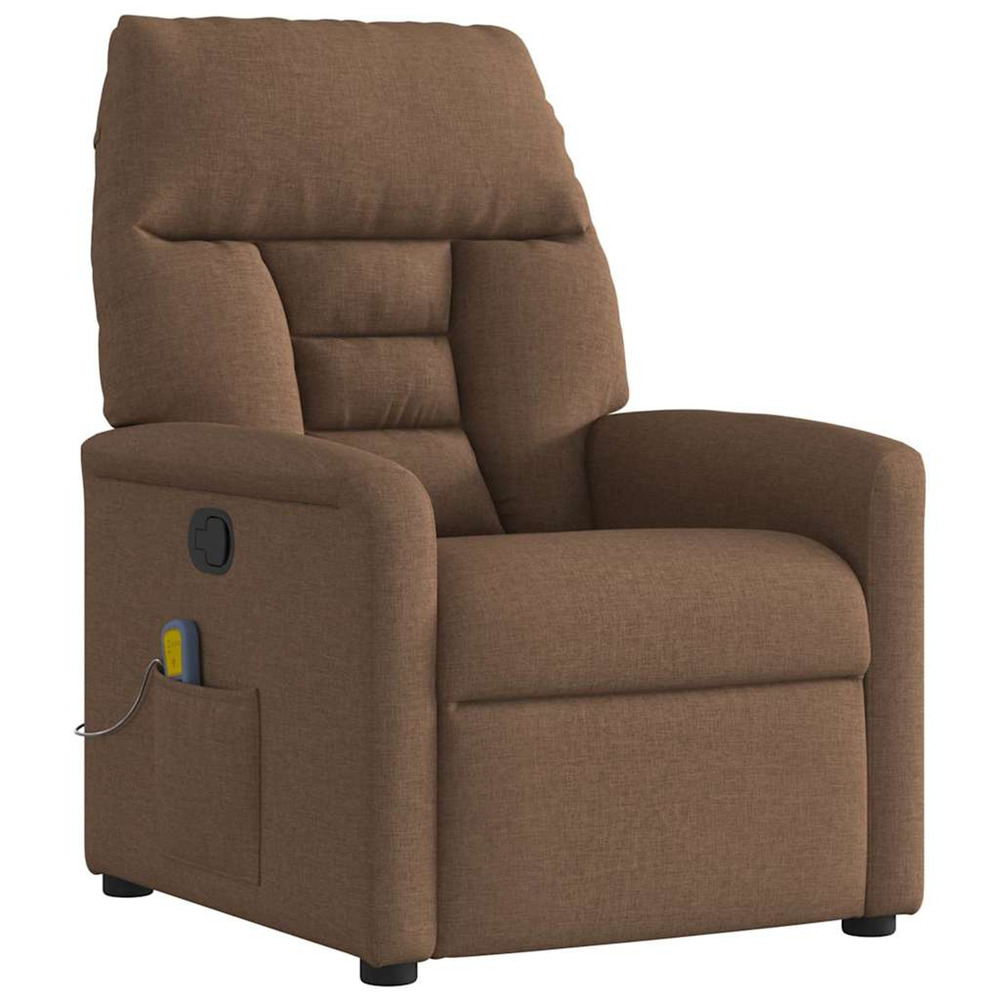 Fauteuil de massage inclinable marron tissu