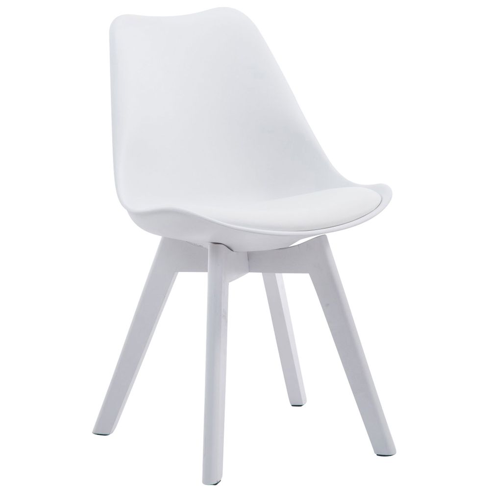 Chaise visiteur borneo v2 simili cuir blanc