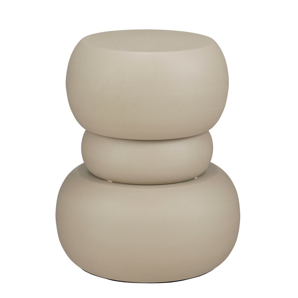 Mica decorations zea table basse ronde – meuble – métal mdf velours – 51 x 42 cm – off white