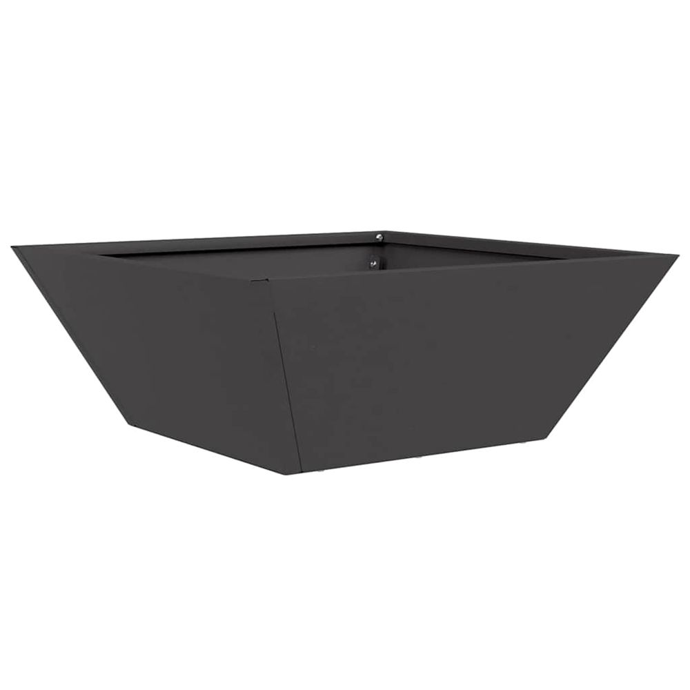Cache-pot de jardin noir 40 x 40 x 15 cm acier laminé à froid