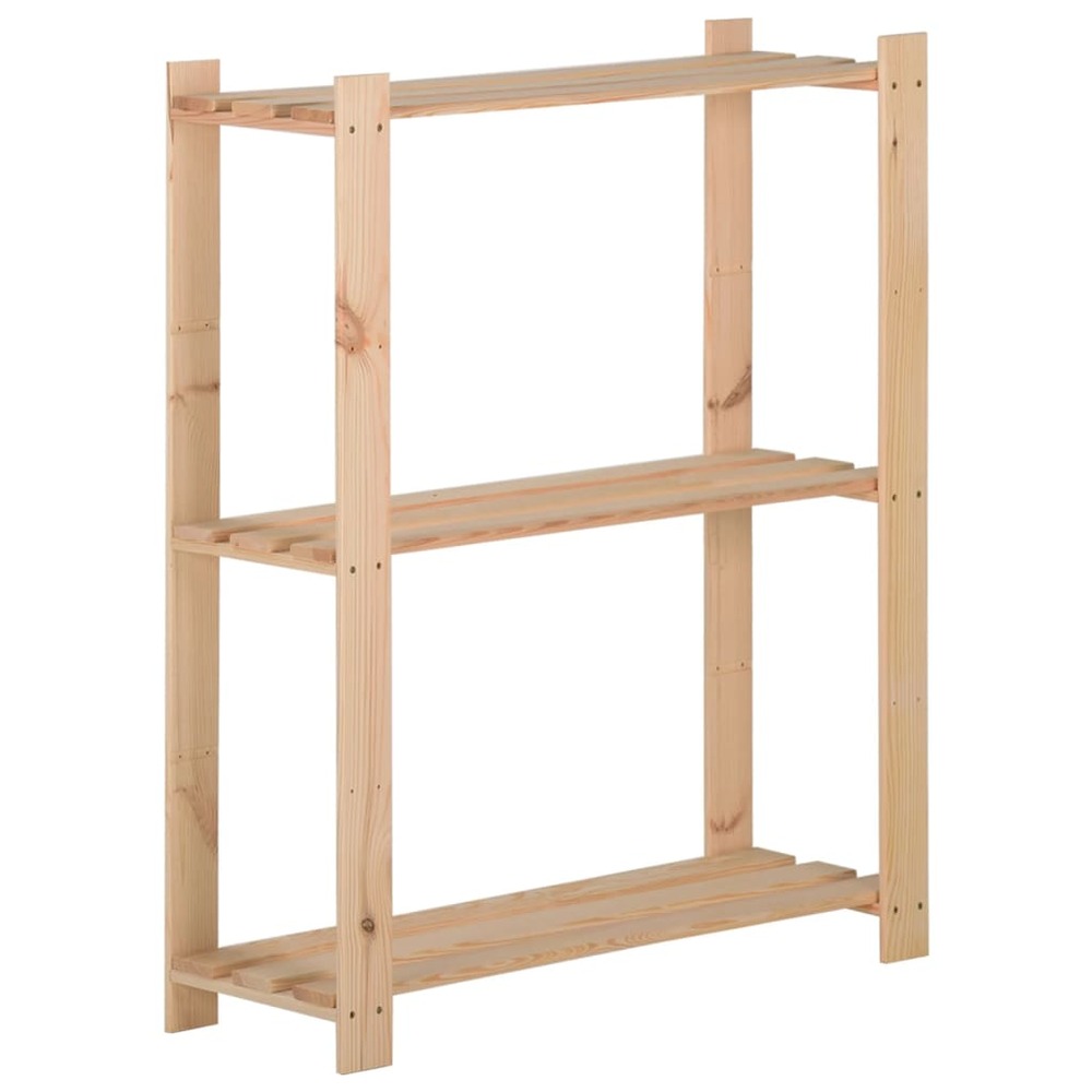 Étagère de stockage 3 niveaux 60x28,5x90 cm bois de pin massif