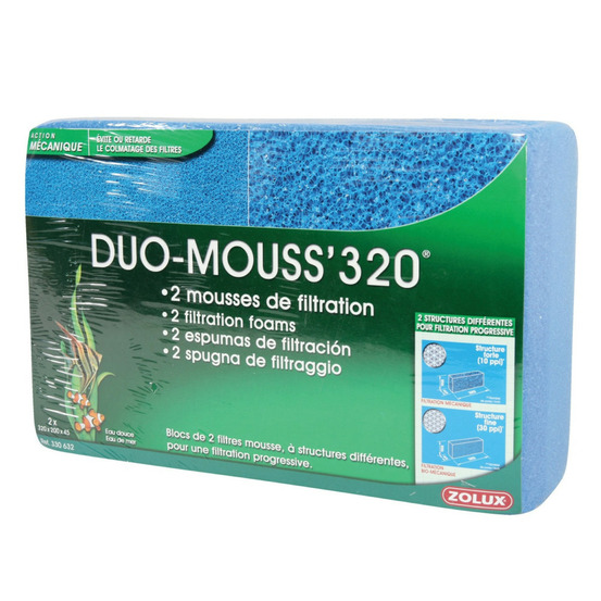 Duo mousse 320. 2 mousses de filtration pour aquarium.
