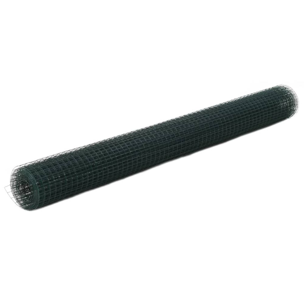 Grillage acier avec revêtement en pvc 25x1,5 m vert
