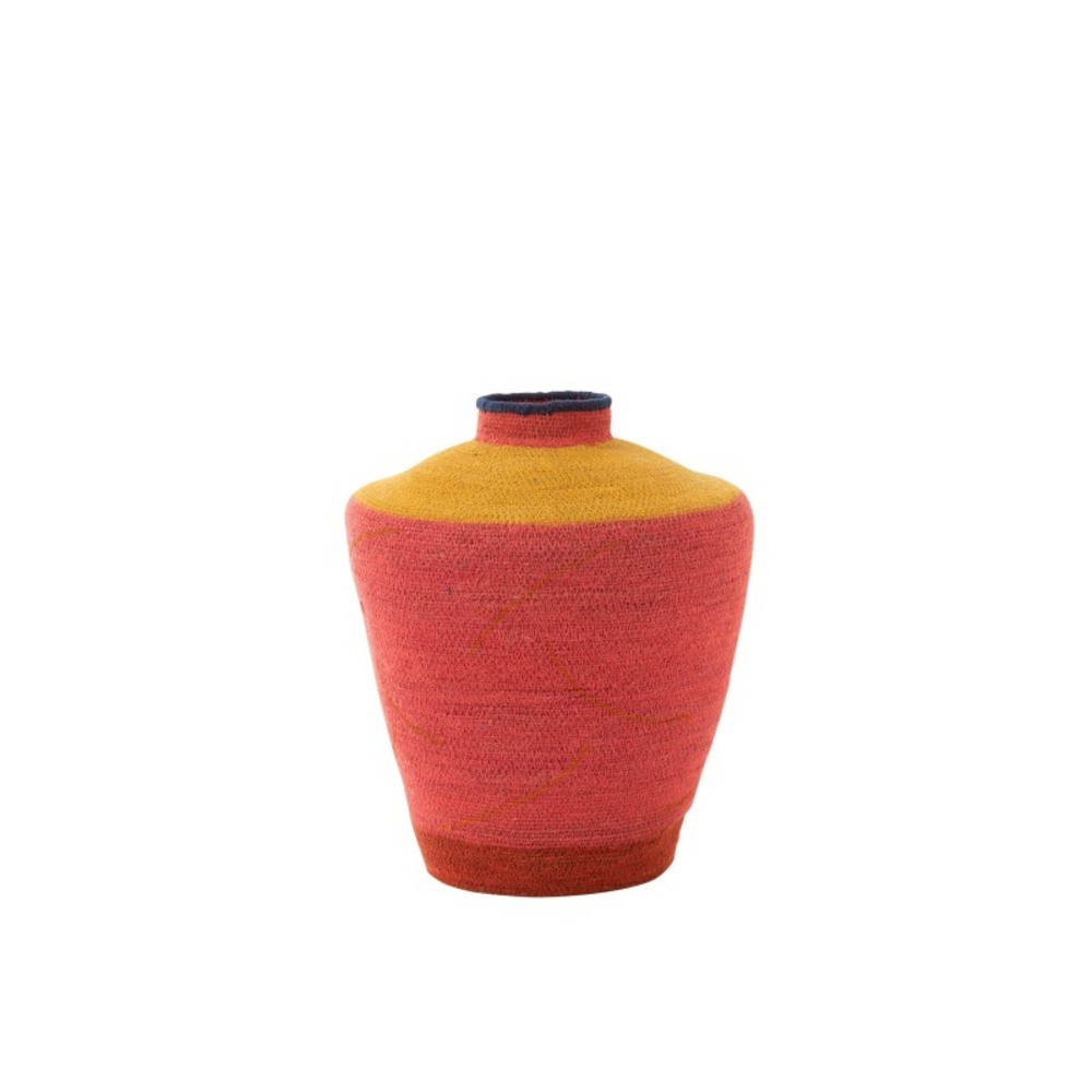 Vase en roseau multicolore 32x32x38 cm