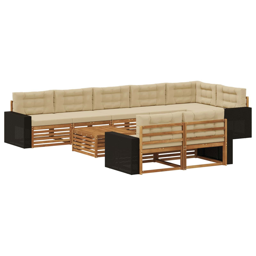 Ensemble de canapés d'extérieur avec coussin 9 pcs