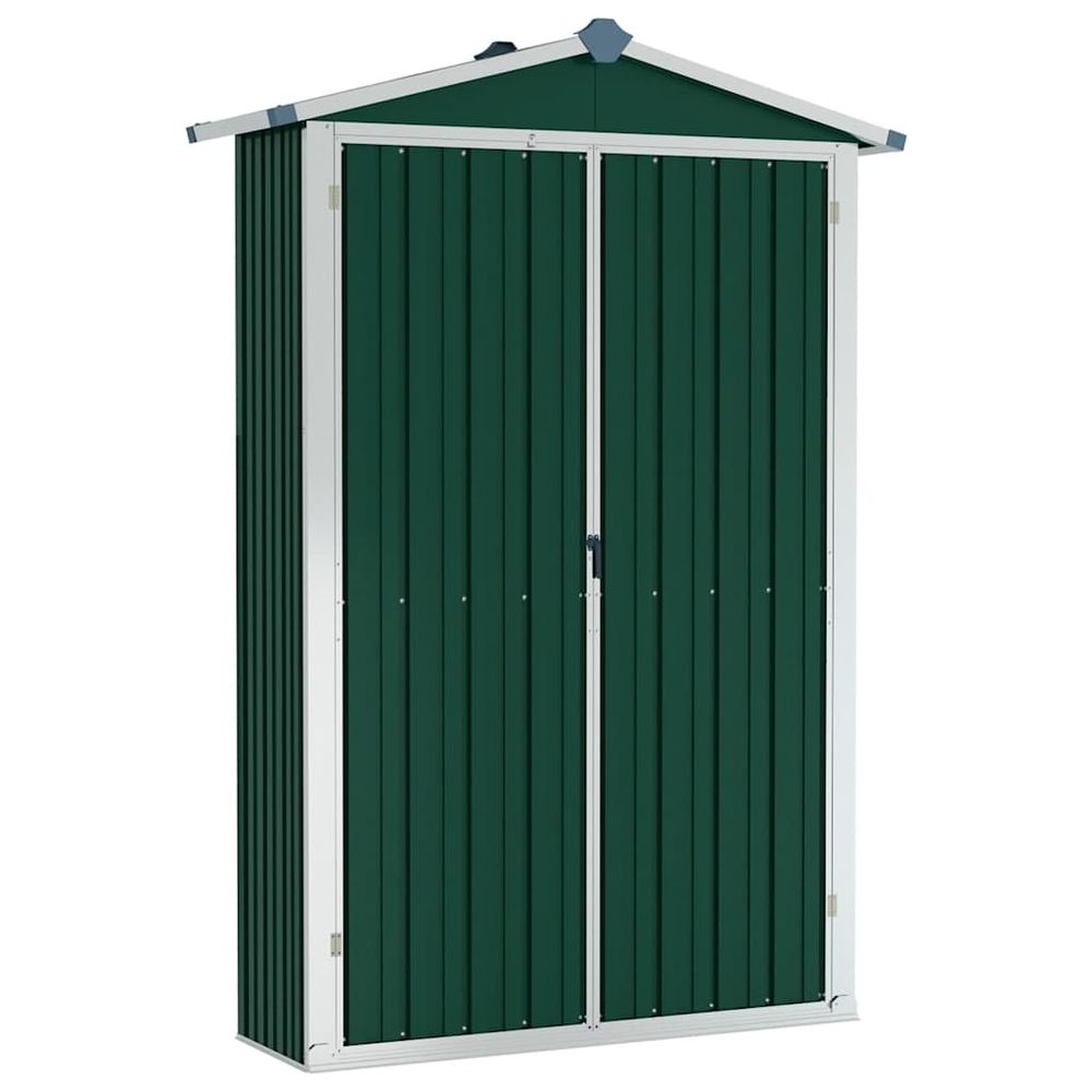 Abri de jardin vert 116x45x175 cm acier galvanisé