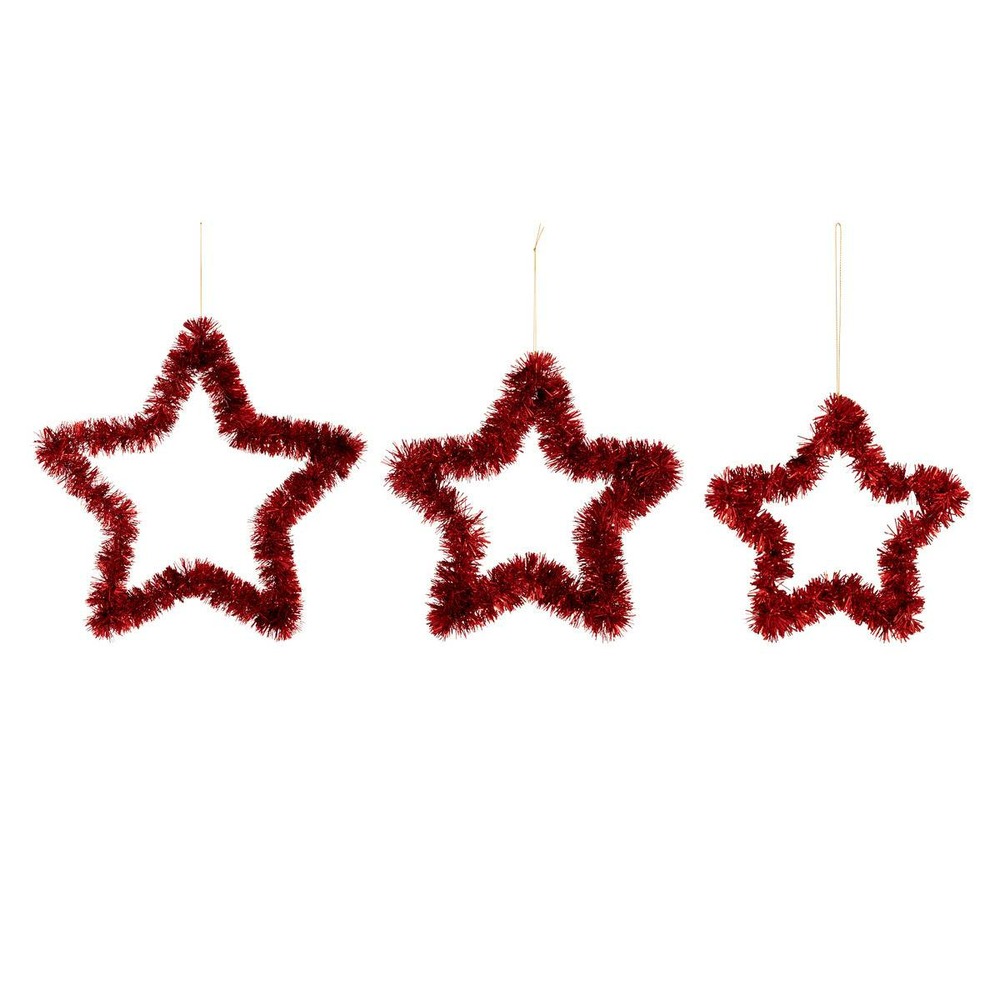Lot de 3 sujets étoile h.max 40cm rouge
