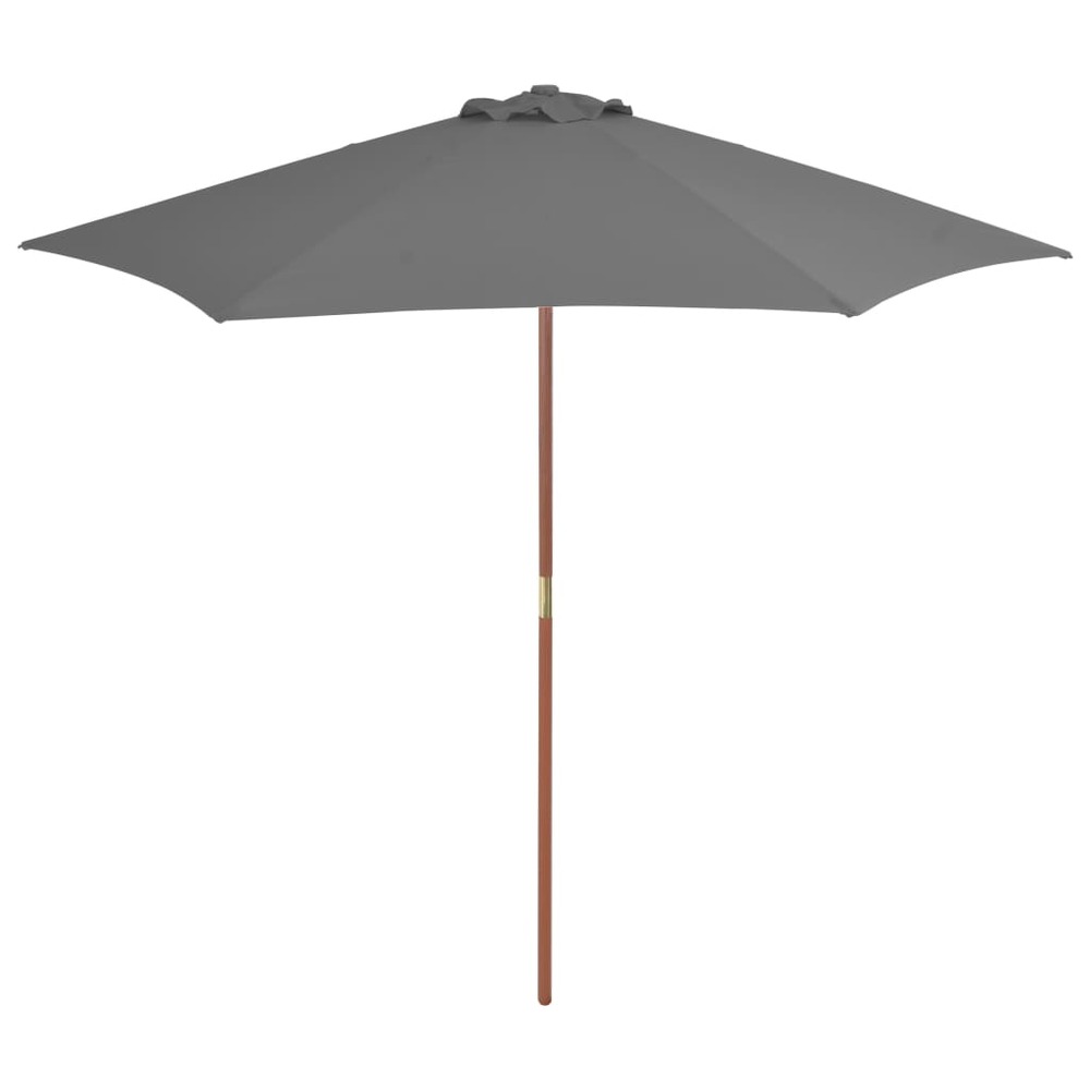 Parasol d'extérieur avec mât en bois 270 cm anthracite