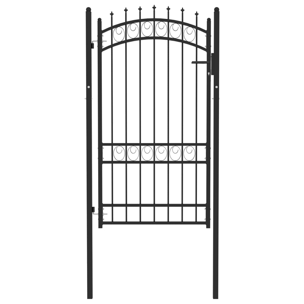Portail de clôture avec pointes acier 100x175 cm noir