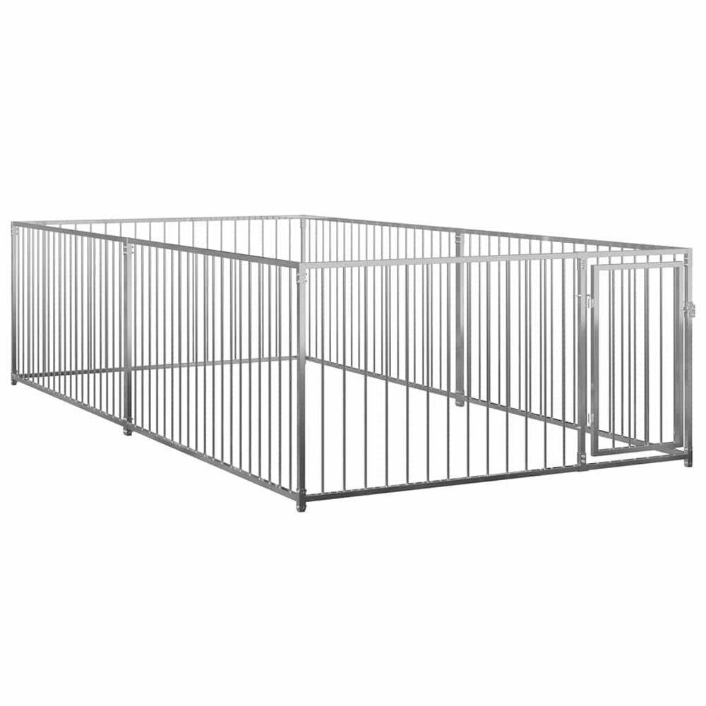 Chenil extérieur pour chien en acier robuste pour jardin 200x400x100 cm