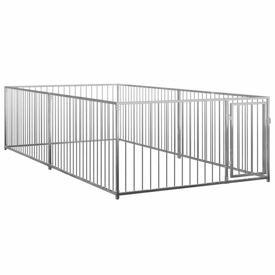 Chenil extérieur pour chien en acier robuste pour jardin 200x400x100 cm