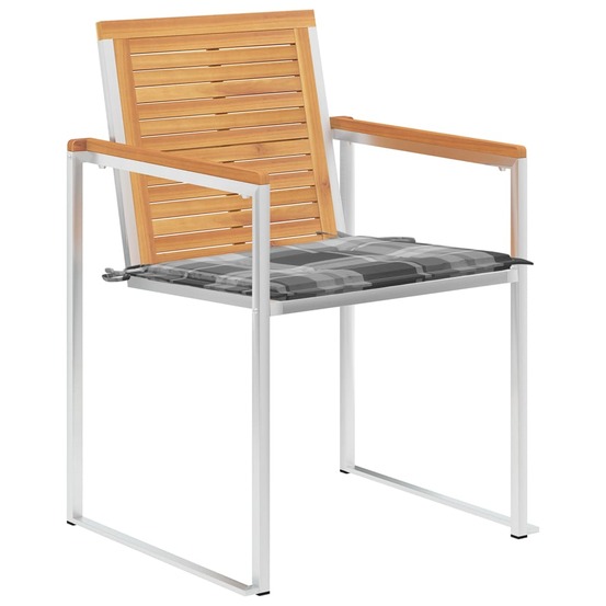 Chaises de jardin lot de 6 avec coussins bois de teck massif