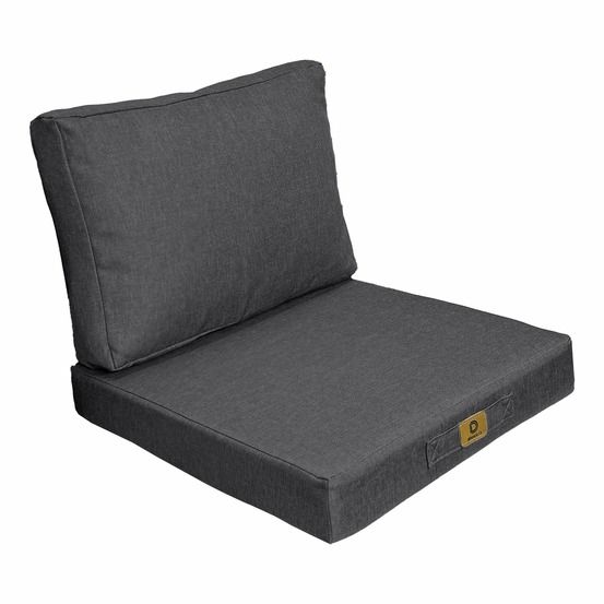 Coussins pour fauteuil effet lin déhoussable 50x50cm gris chiné