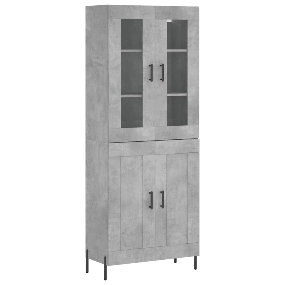 Buffet bahut commode armoire meuble de rangement organisateur cuisine salle de séjour salon haut 69,5 x 34 x 180 cm bois d'in