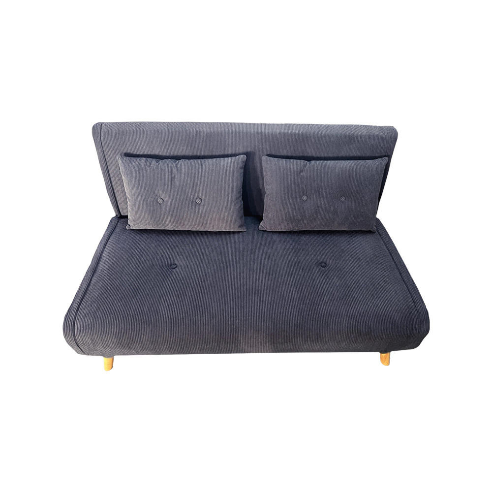 Canapé convertible en velours côtelé gris 2 places ennis