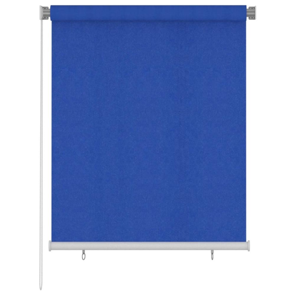 Store roulant d'extérieur 125 (l) x 140 (h) cm bleu hdpe