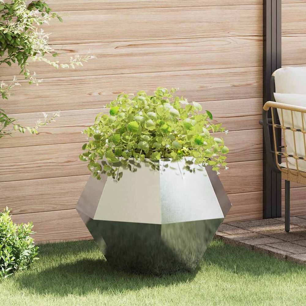 Bac à fleurs carré en acier inoxydable pour extérieur 75x75x60 cm