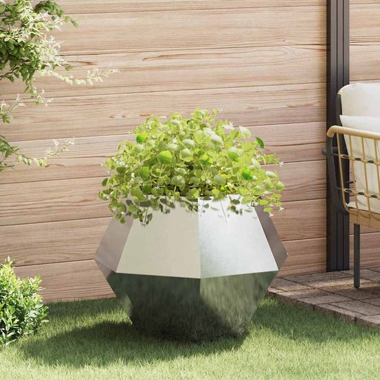 Bac à fleurs carré en acier inoxydable pour extérieur 75x75x60 cm