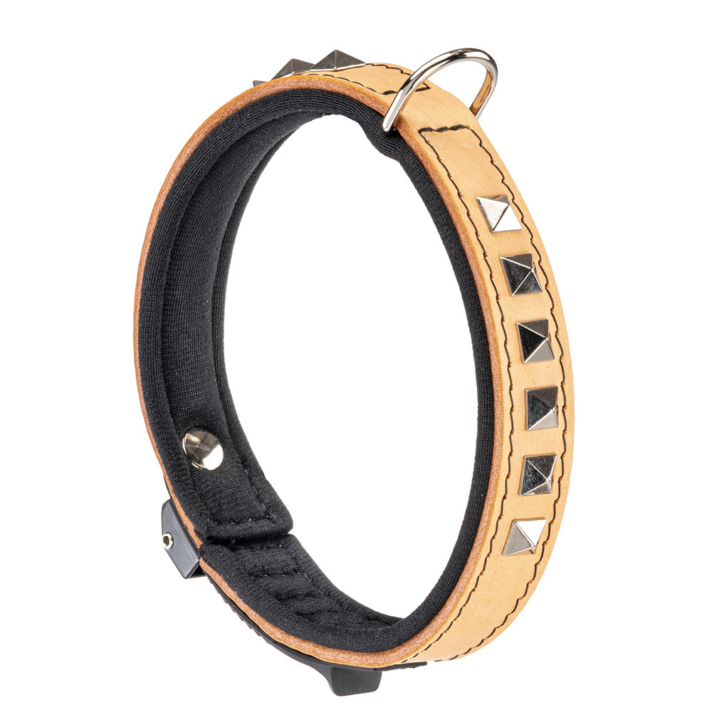 Collier pour chiens giotto luxor c20/39, en cuir véritable avec clous argentés
