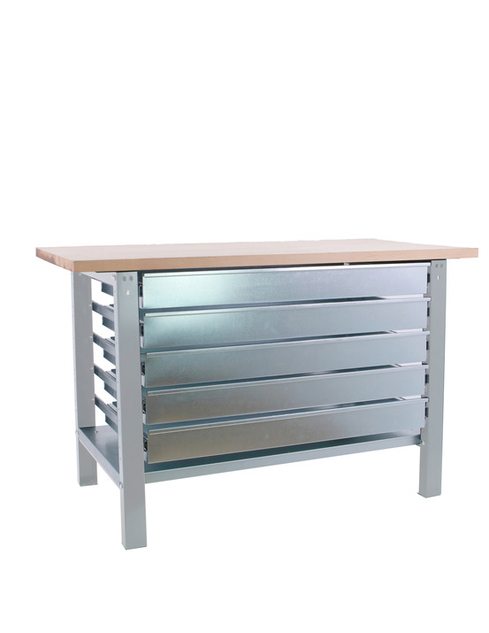 Etabli simonwork bt6 pro laminate 5box 1800 gris/hêtre gris/hêtre 865x1800x750 - simonrack