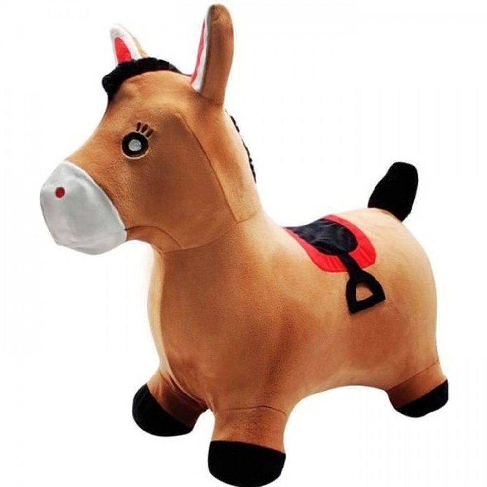 Porteur trotteur - lexibook - cheval sauteur gonflable en peluche - design 2-en-1 - housse amovible - pour enfant