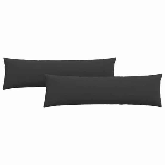Coussins de canapé 2 pcs noir 145 x 40 cm tissu