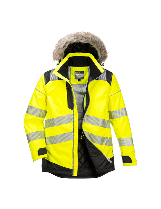 Parka d'hiver haute visibilité pw3 couleur : jaune/noir taille 4xl - portwest