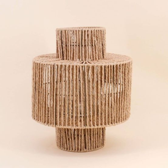 Lanterne ronde en corde 38x30cm